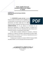 Carta de Aceptacion de Comisario Modelo