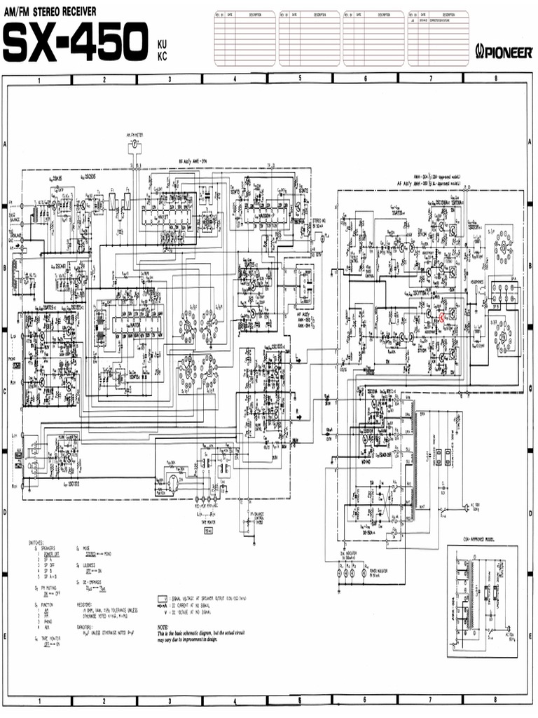 Pioneer SX 450 Schematic | PDF