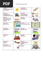 Kindergarten Daily Schedule Sample | PDF