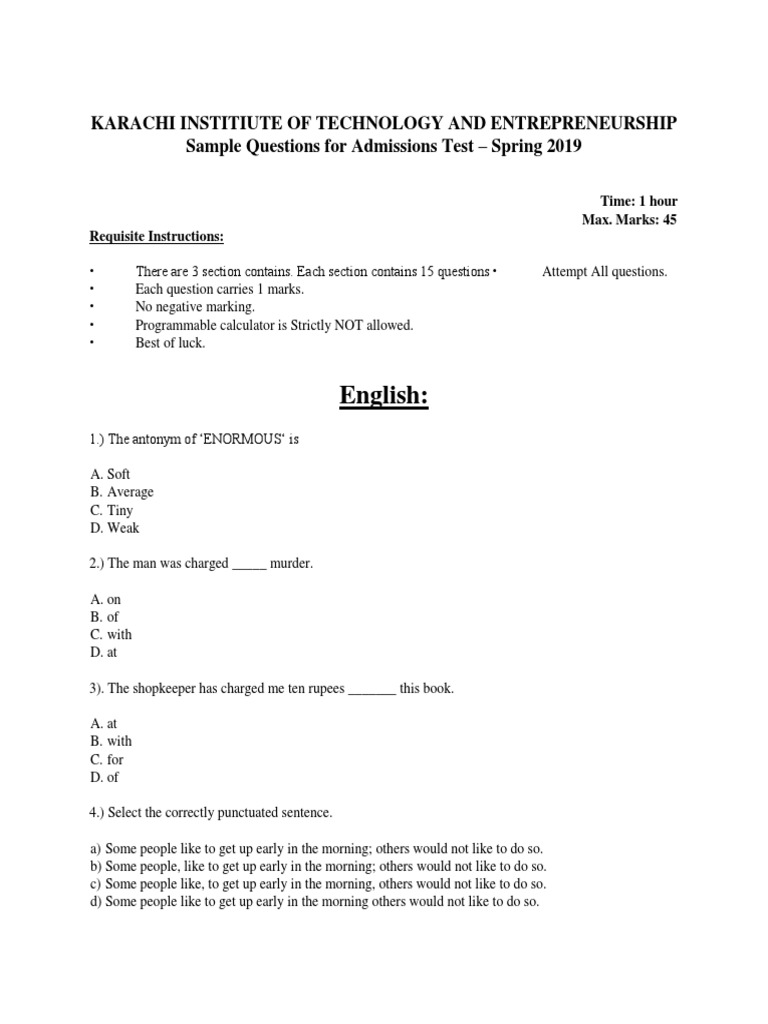 Admission Test Pdf _ TEST PRATIQUE DU TEST DE LOGIQUE MATHEMATIQUE ET ...