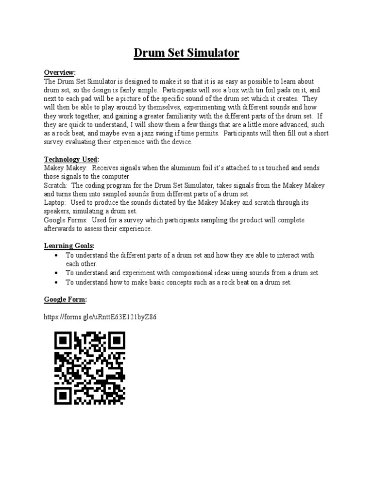 Drum Set Simulator Overview PDF