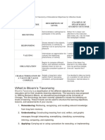 What Is Bloom's Taxonomy: Level of Expertise Description of Level Example of Measurable Student Outcome