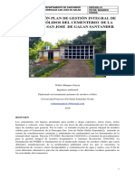 Formulación Plan de Gestión Integral de Residuos Sólidos Del Cementerio Del Municipio de Galan Santander