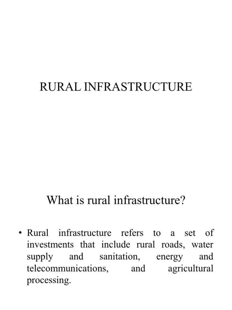 Rural Infrastructure | PDF