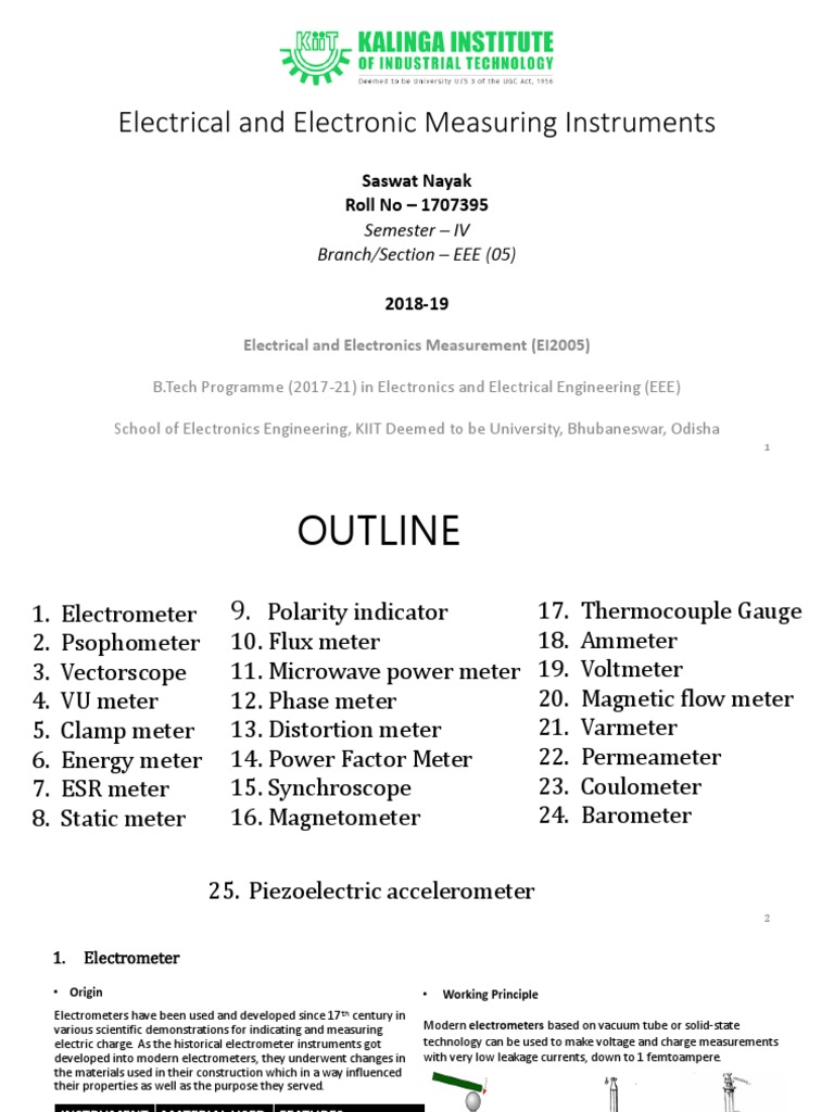 Overview of 8 Electrometers | PDF | Magnetometer | Capacitor