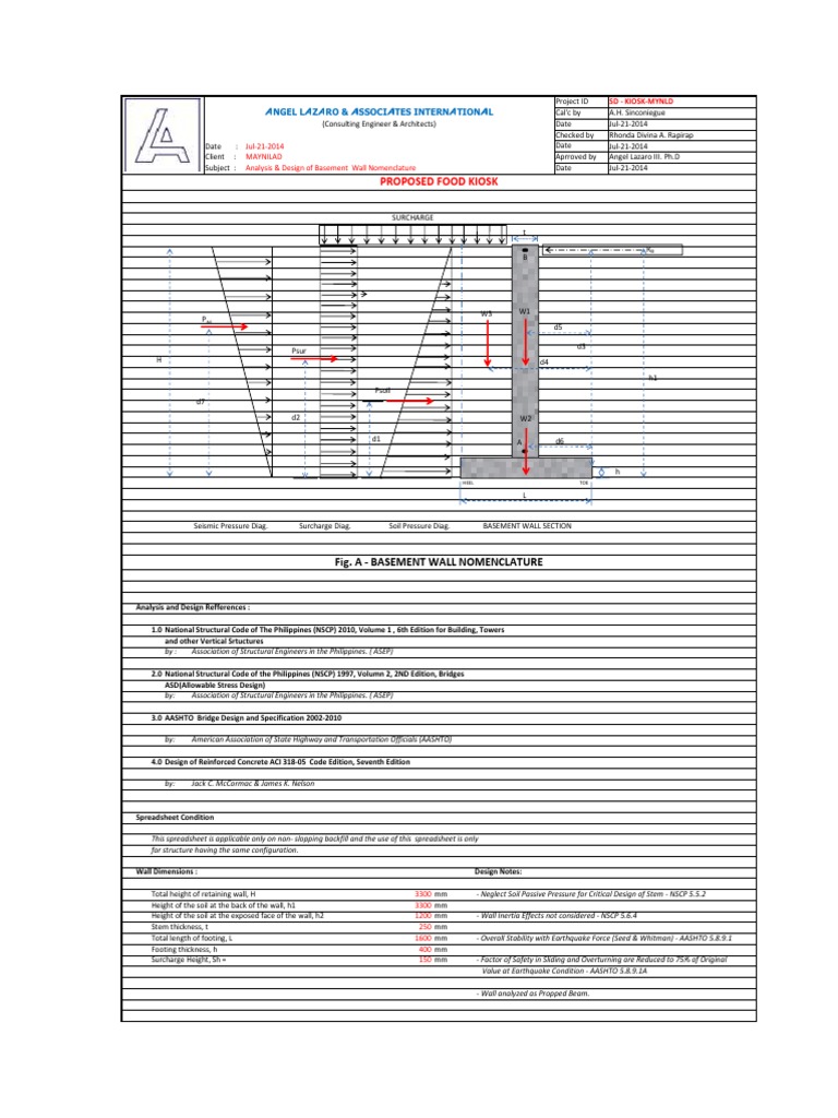 Basement Wall Design PDF | PDF | Friction | Young's Modulus