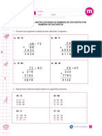 Multiplicaciones de Numeros de Dos Digitos Por Numeros de Dos Digitos Pauta