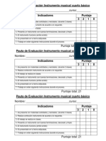 Pauta de Evaluación Instrumento Musical Cuarto Básico