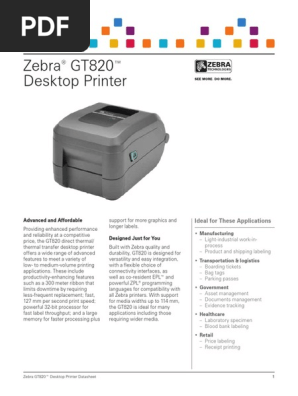 gt820 printer