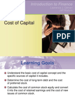 Introduction To Finance: Cost of Capital