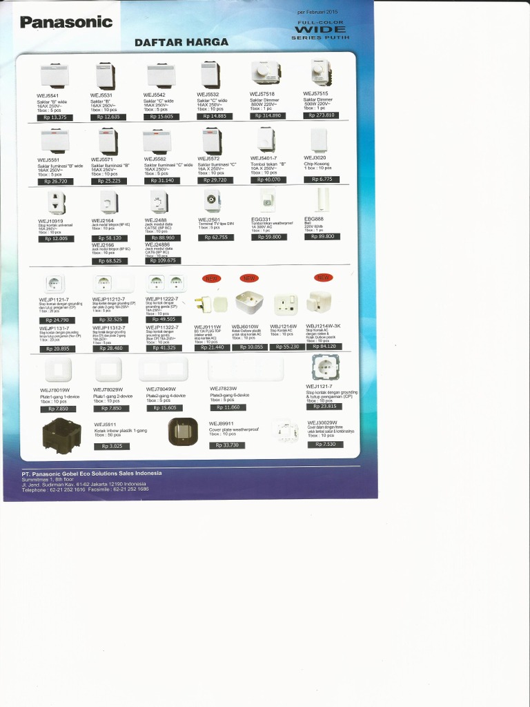 Katalog Saklar Panasonic Pdf