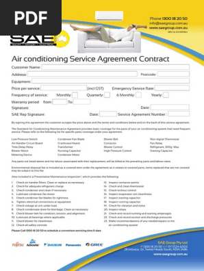Airconditioning Service Agreement