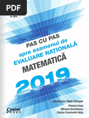 Evaluare Nationala Pas Cu Pas Matematica 2019