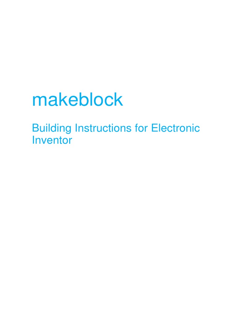 Makeblock Electronic Kit Instructions | PDF | Screw | Electrical Connector