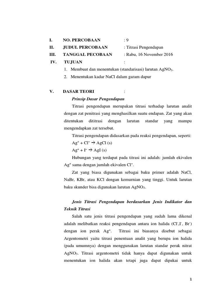 Pengendapan Garam Dapur Docx