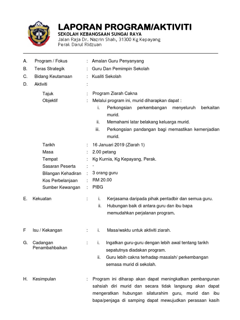 Laporan Program Ziarah Cakna 2019