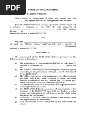 Contract of Employment