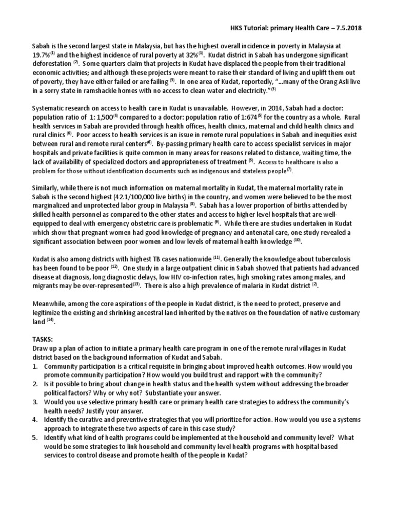 Health Care Challenges in Kudat, Sabah | PDF | Maternal Health | Health ...