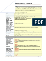 Interior Cleaning Schedule: Daily Notes