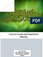 02 Lesson Learnt and Experience Sharing by CDG Multan