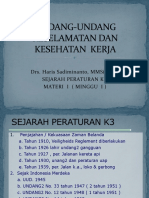Drs. Haris Sadiminanto, Mmsi, Mba Sejarah Peraturan K.3 Materi I (Minggu I)