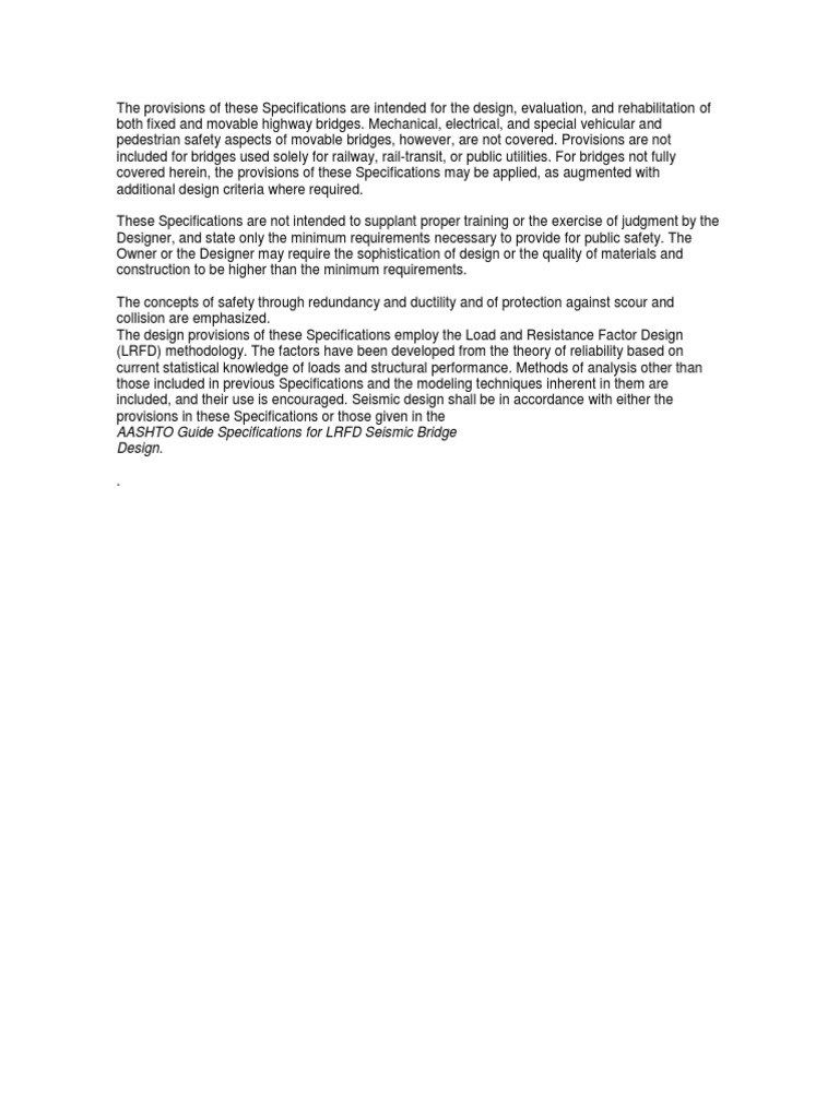 The Provisions of These Specifications Are Intended For The Design | PDF