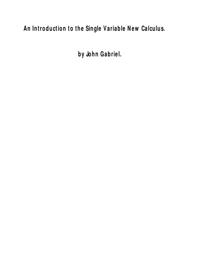 An Introduction To The Single Variable New Calculus PDF | PDF | Angle ...