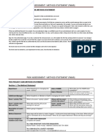 Events Risk Assessment and Method Statement