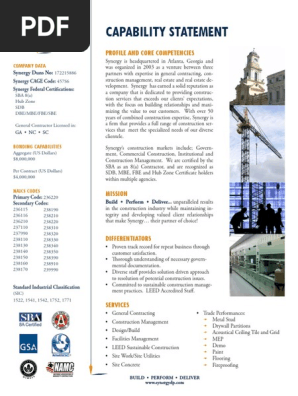 Synergy Capabilities Statement