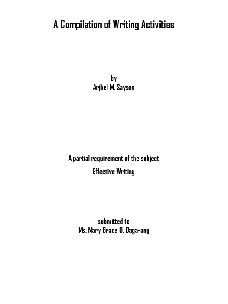 Compilation of Writing Activities | PDF | Question | Human Communication