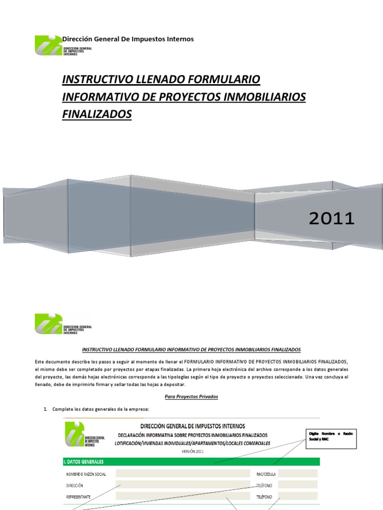 Instructivo Formulario RC-01 Proyectos Inmobiliarios | PDF | Science ...