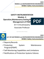 Safety Instrumentation Module - 5 Operation, Maintenance, Testing, Reporting and Management of PSMP