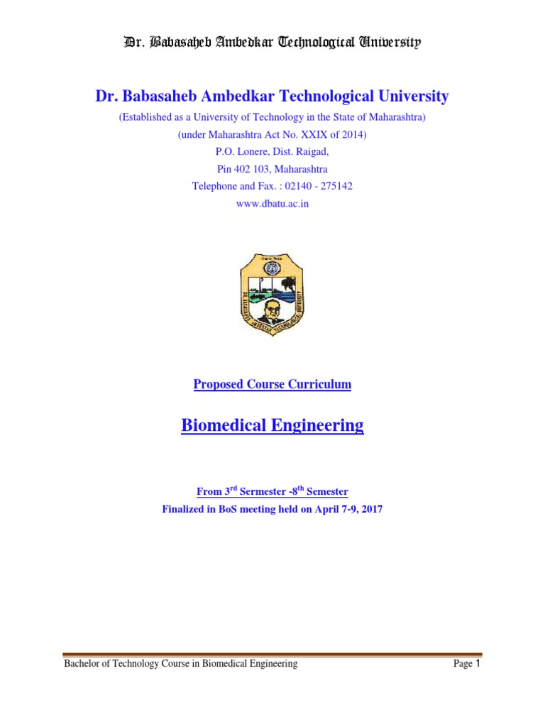 Biomedical Engineering Course Curriculum | PDF | Operational Amplifier ...