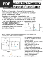 Derivation For The Frequency of RC Phase Shift