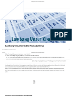 Lambang Unsur Kimia Beserta Nama Latinnya