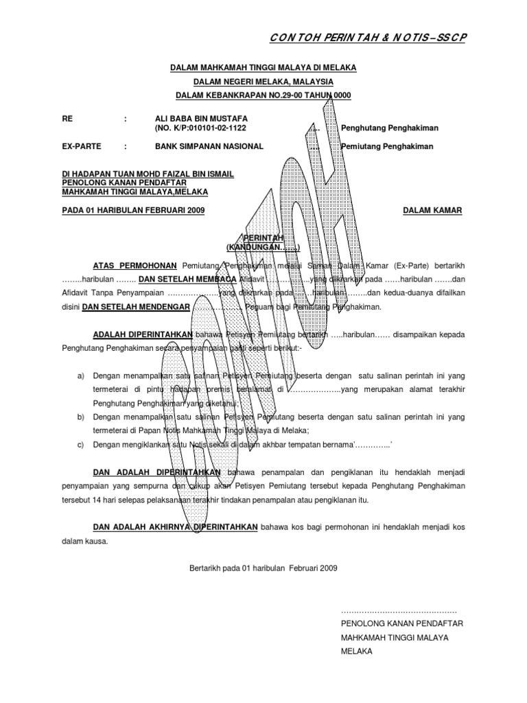Contoh Perintah Dan Notis Ss Cp Pdf