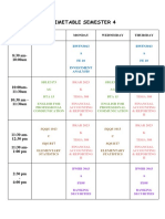 Timetable Semester 4