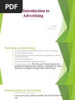 Introduction To Advertising: Anila Abid Gift University