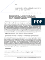 Los convenios internacionales de las entidades miembros de un estado federal. El caso argentino