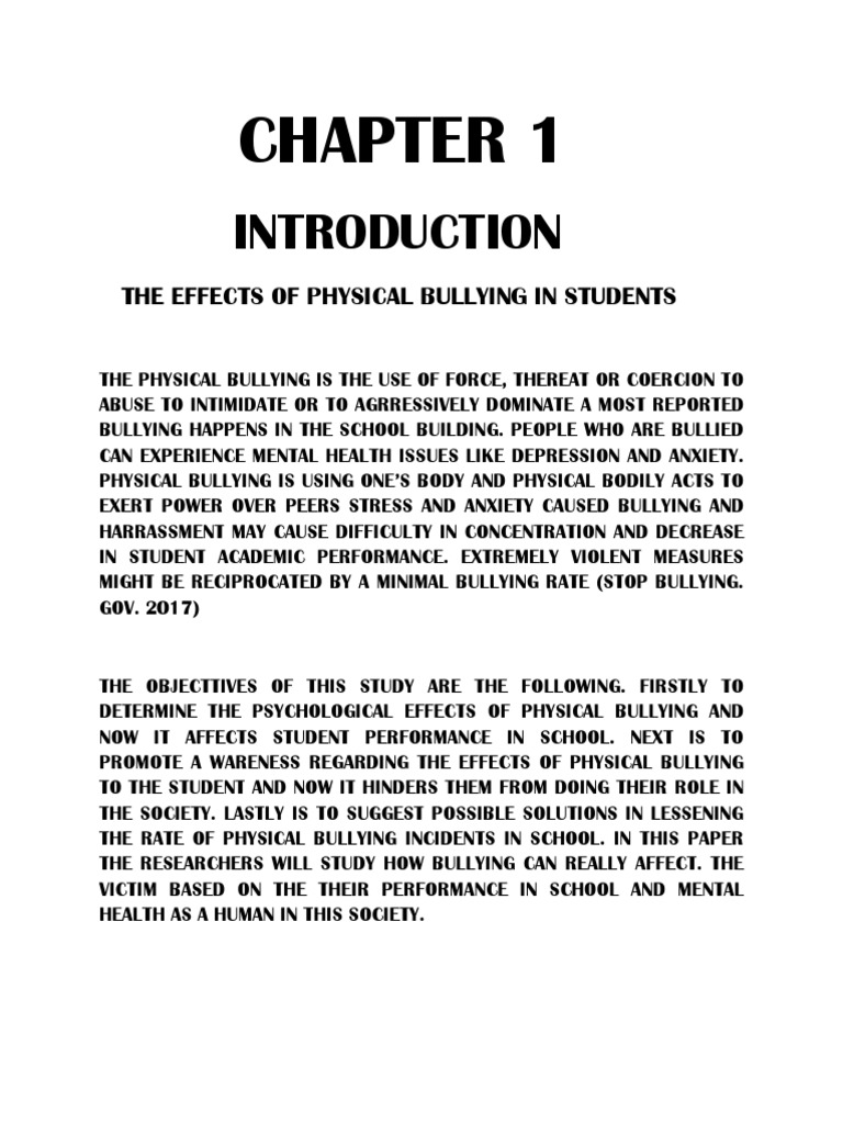 Effects of Physical Bullying on Students | PDF