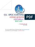 CA - IPCC COSTING & FM GUESS QUESTIONS