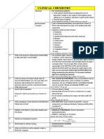 CLINICAL CHEMISTRY: ANALYTES AND SPECIMEN HANDLING