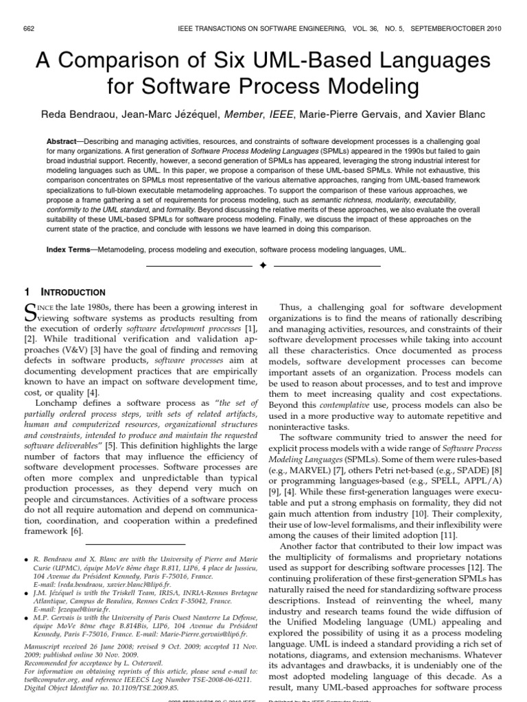 UML-Based Languages for Process Modeling | PDF | Unified Modeling ...