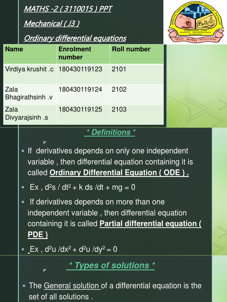 Maths ODE | Download Free PDF | Ordinary Differential Equation ...
