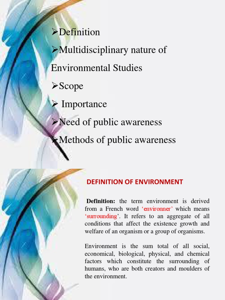 Environment Scope Public Awareness Ecosystem Environmental Science