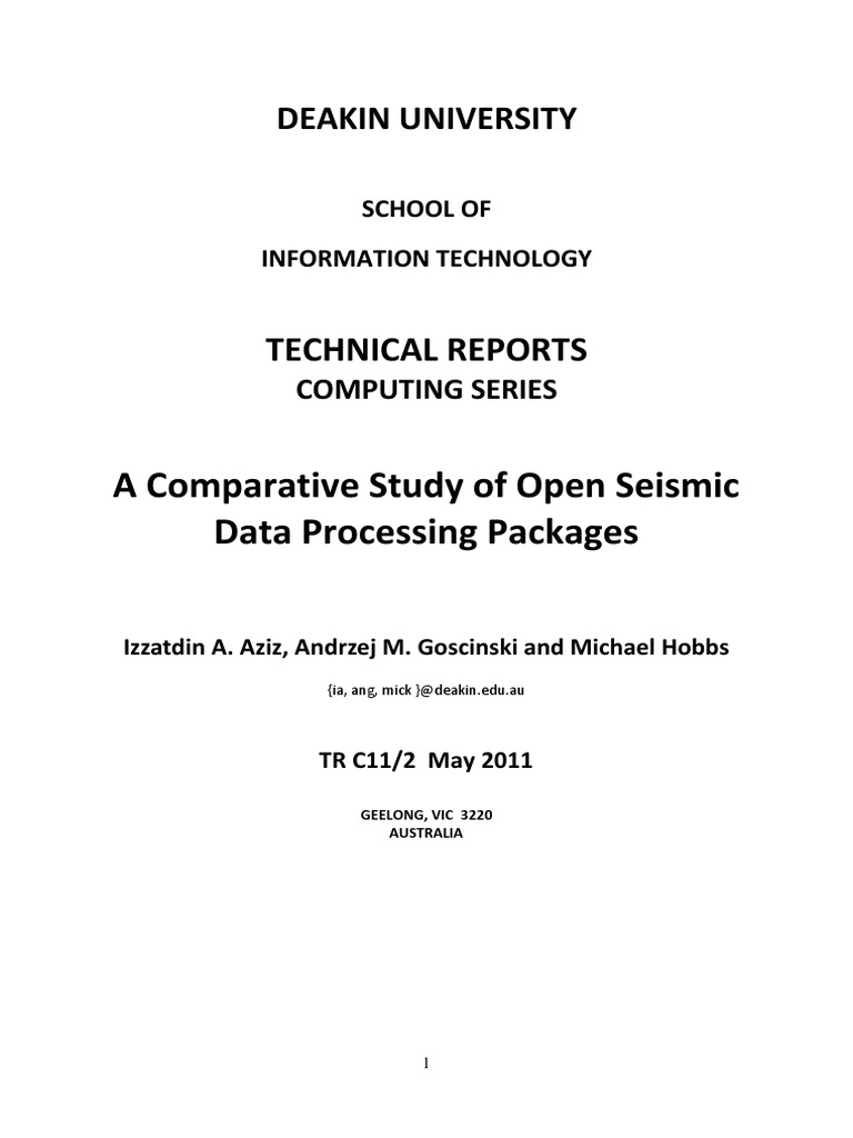 Comparative Analysis of Seismic Data Packages | PDF | Reflection ...