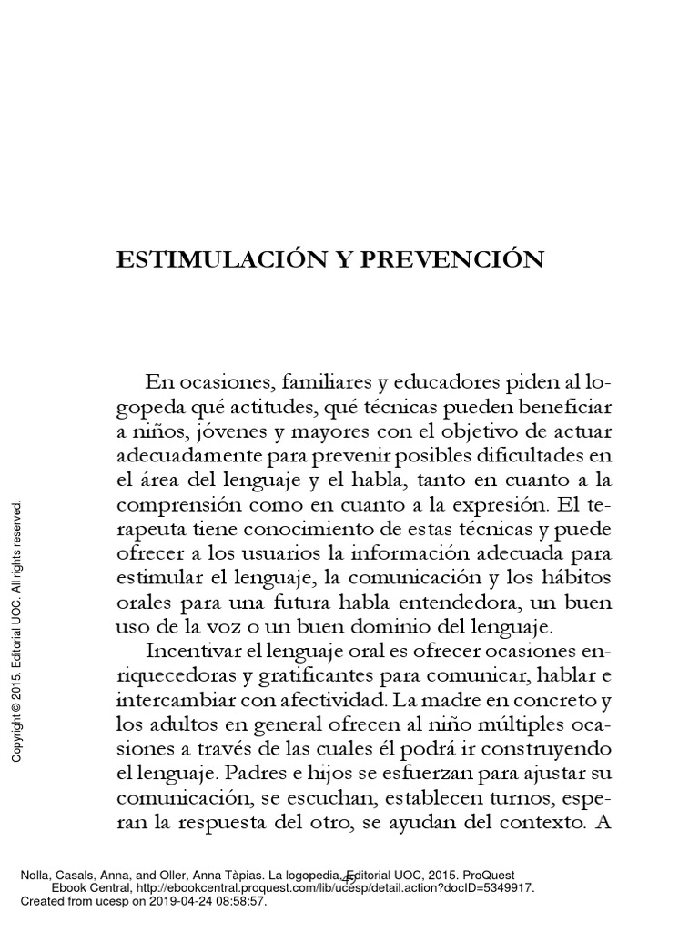 La Logopedia - (Estimulación y Prevención) | PDF | Patología del habla ...