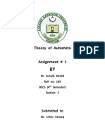 Theory of Automata: Submitted To