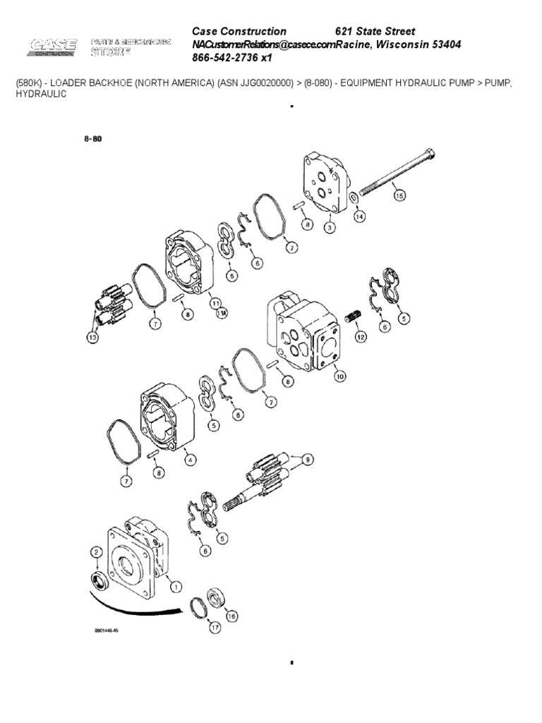 Case 580K Hydraulic Pump Parts List | PDF | Manufactured Goods | Machines