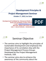 Sustainable Development Principles & Project Management Seminar